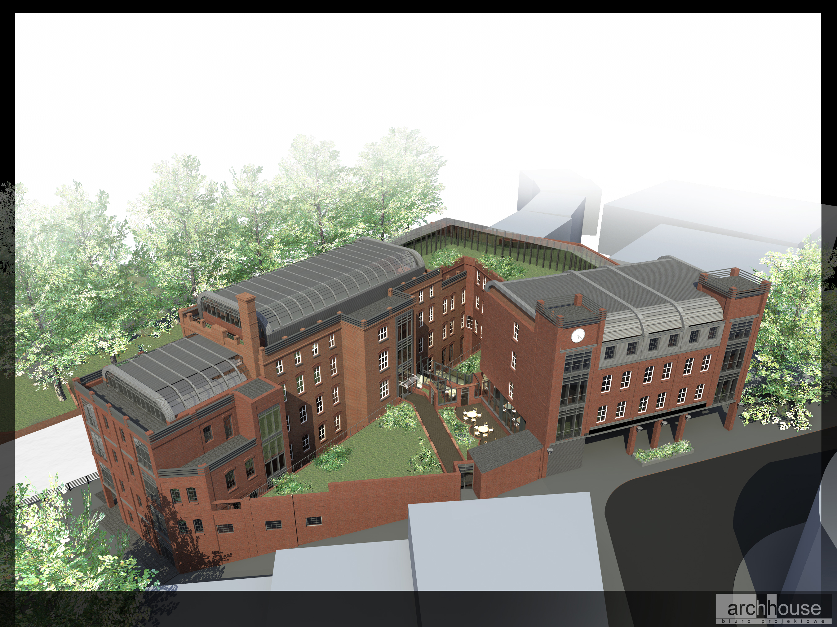 Widok ogrodu i tarasu